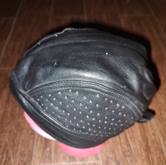 Real Leather Biker Skull Cap - Picture 2 of 8